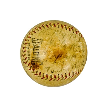 Babe Ruth Personalized Autographed Spalding Baseball with Original Newspaper Article